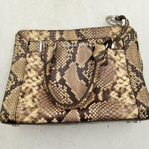Michael Kors Snake Pattern Leather Satchel Size Small